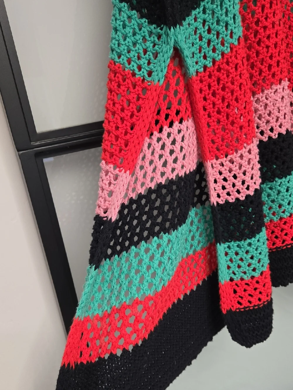 FREE PEOPLE BAYSIDE STRIPE PONCHO. OSFA - Picture 3 of 4